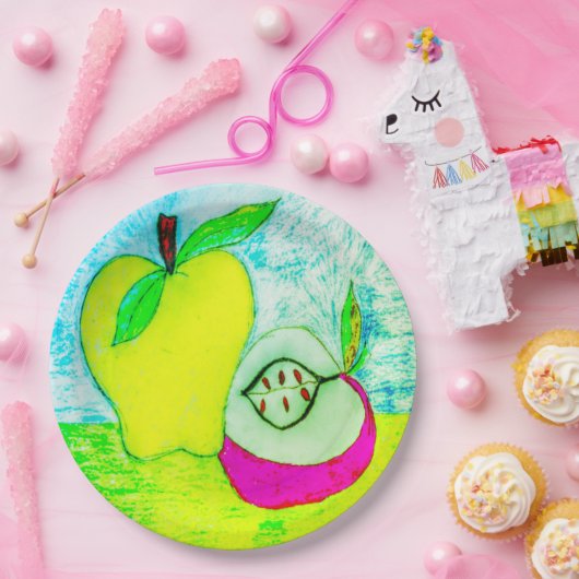 Apple Art Paper Plate Pappteller (Party)