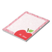 Apple auf Blush Pink Paisley Notizblock (Rotiert)