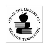 Apple auf Büchern "Aus der Bibliothek" Name Monogr Permastempel (Design)