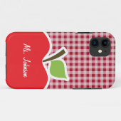 Apple auf Carmine Red Gingham Case-Mate iPhone Hülle (Rückseite (Horizontal))