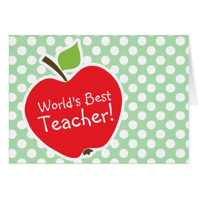 Apple auf Celadon Green Polka Dots (Vorderseite (Horizontal))