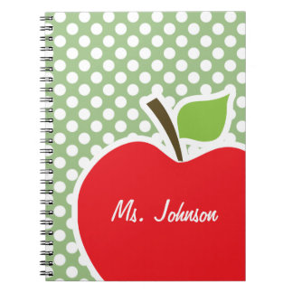 Apple auf Laurel Green Polka Dots Notizblock