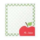 Apple auf Laurel Green Polka Dots Notizblock (Vorderseite)