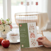 Apple Baby Dusche Grün und Rot Einladung