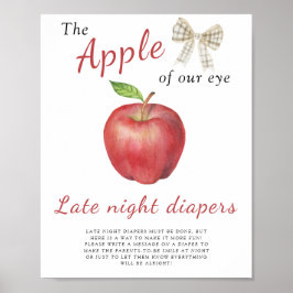 Apple Baby Dusche - Späte Nacht Windeln Spiel Poster