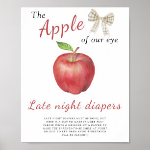 Apple Baby Dusche - Späte Nacht Windeln Spiel Poster