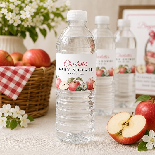 Apple Baby Dusche Wasserflaschenetikett