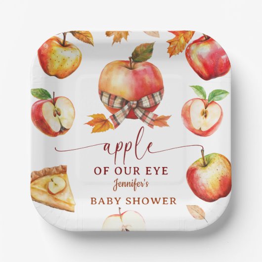 Apple Baby Duwer Gender neutral Pappteller (Vorderseite)