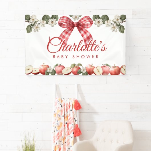 Apple Baby Shower Banner mit Gingham Bow (Insitu)