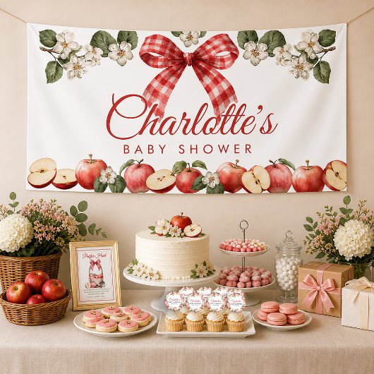 Apple Baby Shower Banner mit Gingham Bow