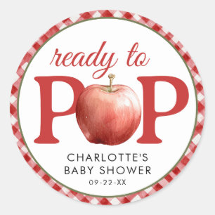 Apple Baby Shower Bereit zum Pop Red Sticker