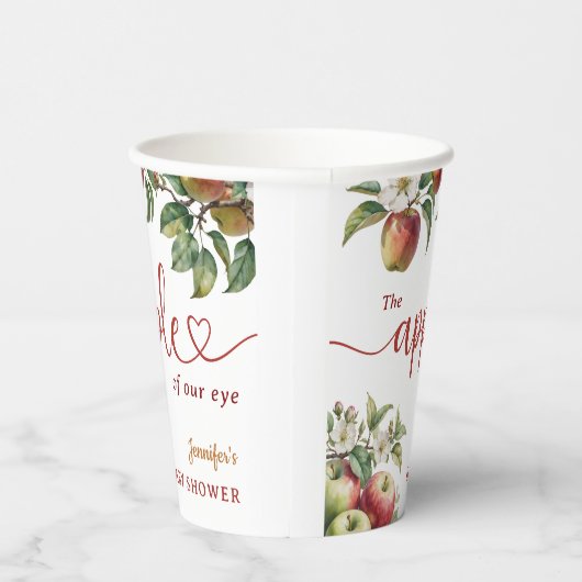 Apple Baby Shower Fall Gender Neutral Paper Pappbecher (Rechts)
