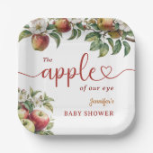 Apple Baby Shower Fall Gender Neutral Pappteller (Vorderseite)