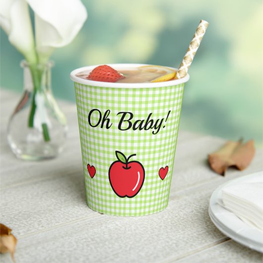 Apple Baby Shower Paper Cups – Sweet Sip  Pappbecher (In Situ)