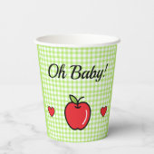 Apple Baby Shower Paper Cups – Sweet Sip  Pappbecher (Rückseite)