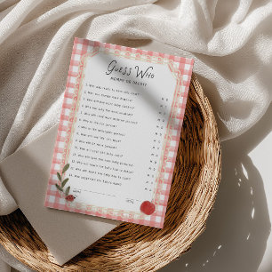 Apple Baby Shower Rate-wer-ist-es Spielkarte Einladung