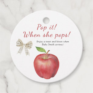 Apple Babydusche - Pop, wenn sie Pop Geschenkanhänger