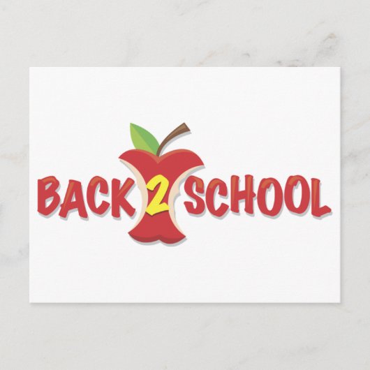 Apple Back to School Banner Postkarte (Vorderseite)
