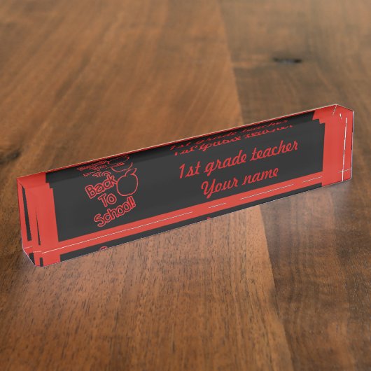 Apple & Back to School - Namensplakette (Seite)