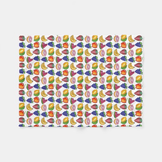 Apple Banana Lemon Limon Trauben Berry Fruchtsalat Fleecedecke (Vorderseite (Horizontal))