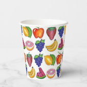 Apple Banana Lemon Limon Trauben Berry Fruchtsalat Pappbecher (Rückseite)