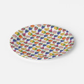 Apple Banana Lemon Limon Trauben Berry Fruchtsalat Pappteller (Schrägansicht)