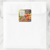 Apple Basket Erntedank Quadratischer Aufkleber (Tasche)