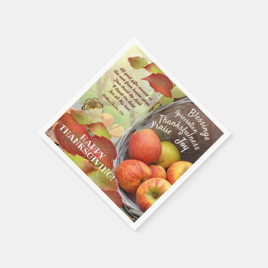 Apple Basket Lob und Erntedank Serviette (Ecke)