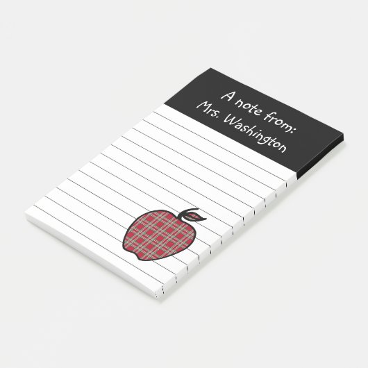 Apple-Beitrag des karierten Lehrers - Anmerkungen Post-it Klebezettel (angewinkelt)