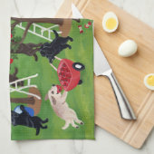 Apple bewirtschaften Labradors Malerei Küchentuch (Viertel Falte)