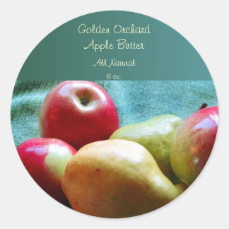 Apple Birne Delight Canning Labels Runder Aufkleber