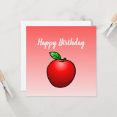 Apple Birthday Card Karte (Vorderseite/Rückseite Beispiel)