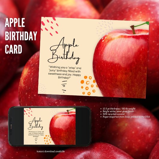 Apple Birthday Card Karte
