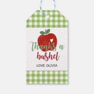 Apple Birthday Dank an Bushel Favor Geschenktag Geschenkanhänger
