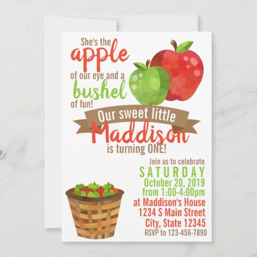 Apple Birthday Einladung (Vorderseite)