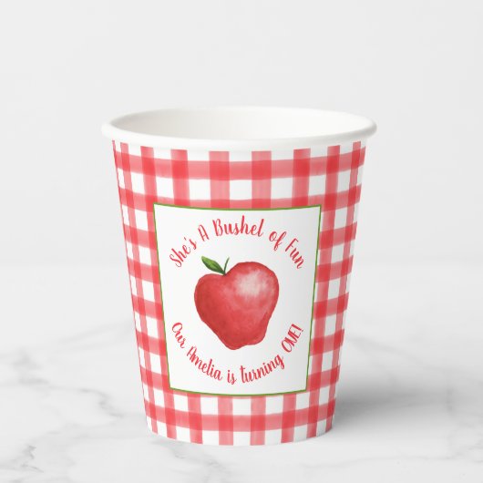 Apple Birthday Paper Cup - Bushel of Fun Pappbecher (Vorderseite)