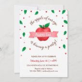 Apple Birthday Party Einladung "Apfel unseres Auge (Vorderseite)