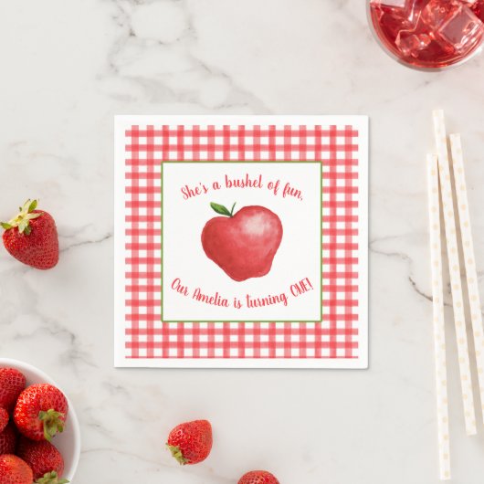 Apple Birthday Party Napkin - Anpassbar Serviette (Beispiel)