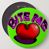 Apple BITE ME Nostalgisches Retro 90er Button (Vorne & Hinten)