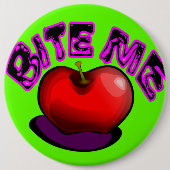 Apple BITE ME Nostalgisches Retro 90er Button (Vorderseite)