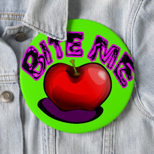 Apple BITE ME Nostalgisches Retro 90er Button (Beispiel)