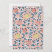 Apple Black Chalkboard Floral Pink Baby Dusche Einladung (Rückseite)