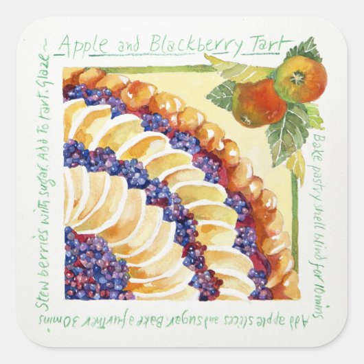 Apple BlackBerry tart 2014 Quadratischer Aufkleber (Vorderseite)