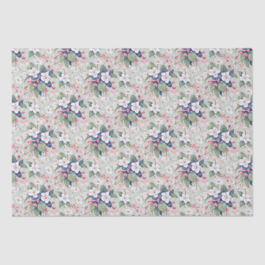 Apple Blossom (Aqua Haze) Seidenpapier (Vorderseite)