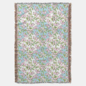 Apple Blossom auf Sky Blue and White Imitats Patch Decke (Vorderseite Vertikal)