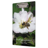 Apple Blossom & Bee Macro Photo | Custom Clipboard Klemmbrett (Links)