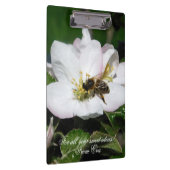 Apple Blossom & Bee Macro Photo | Custom Clipboard Klemmbrett (Rechts)