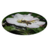 Apple Blossom & Bee Macro Photo | Cutting Board Schneidebrett (Ecke)