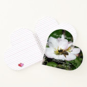 Apple Blossom & Bee Macro Photo | Heart Notebook Notizblock (Innenseite)