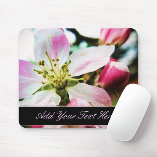 Apple Blossom Blume benutzerdefinierter Text Mouse Mousepad (Mit Mouse)